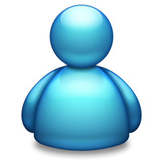 Blue User Icon A glossy blue user icon with a simplified human figure design